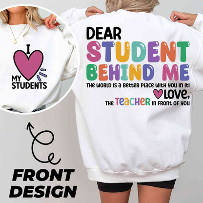 Dear Student Behind Me Png, Inspirational Teacher, Teacher Appreciation, Back to School, Kindergarten Teacher, Office Staff Png, Lunch Lady