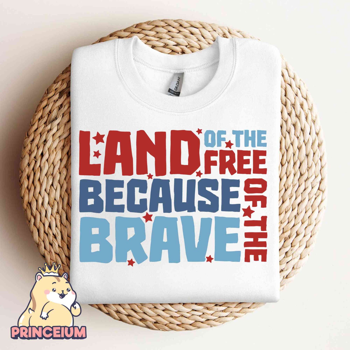 Land of the Free Because of The Brave, Patriotic Shirt Png, Fourth of July, America Flag Png, Memorial Day Sublimation