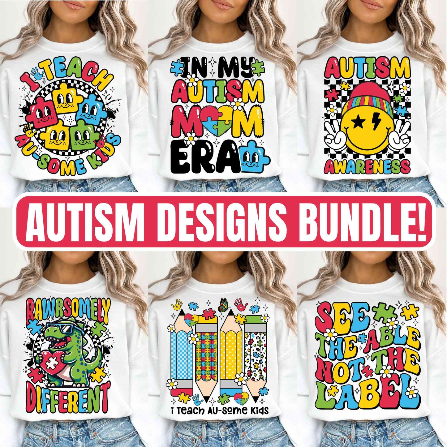 6+ Autism Awareness Bundle, Autism T-Shirt, Autism Quotes Png