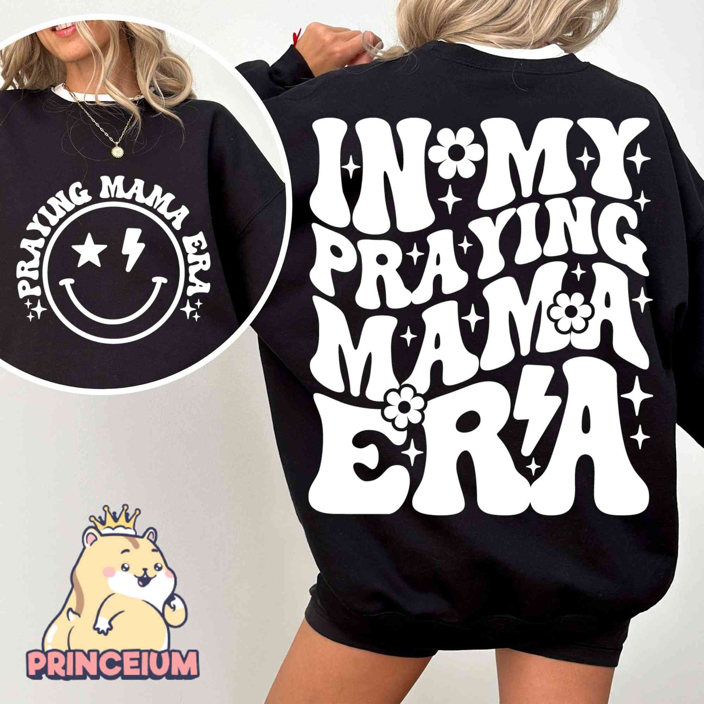 In My Praying Mama Era Bundle, In My Mama Era Shirt Png, Praying Mama Png, Retro Wavy Design, Christian Mom, Easter Mom Gift for New Mom
