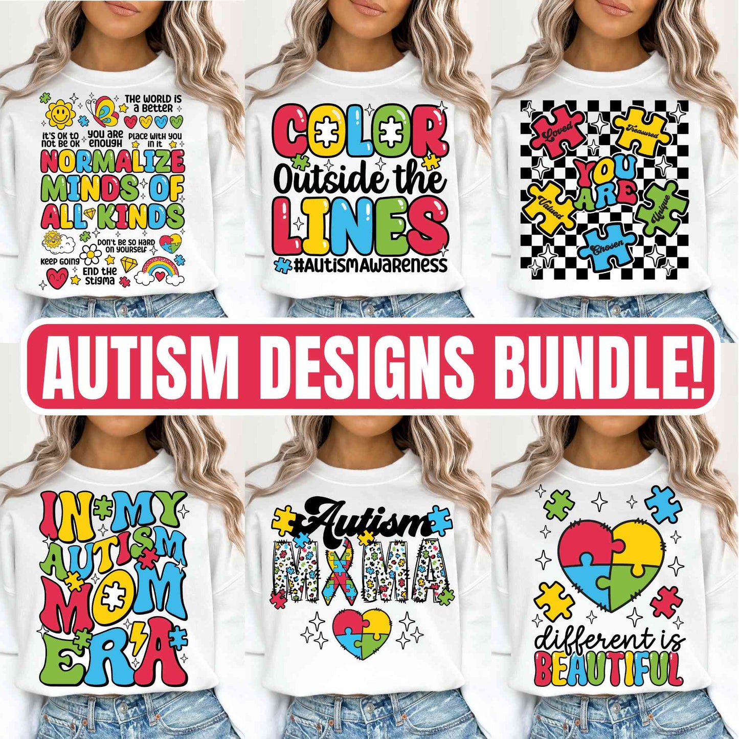 6+ Autism Awareness Bundle, Autism T-Shirt, Autism Quotes Png