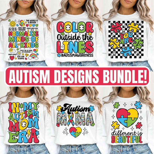 6+ Autism Awareness Bundle, Autism T-Shirt, Autism Quotes Png