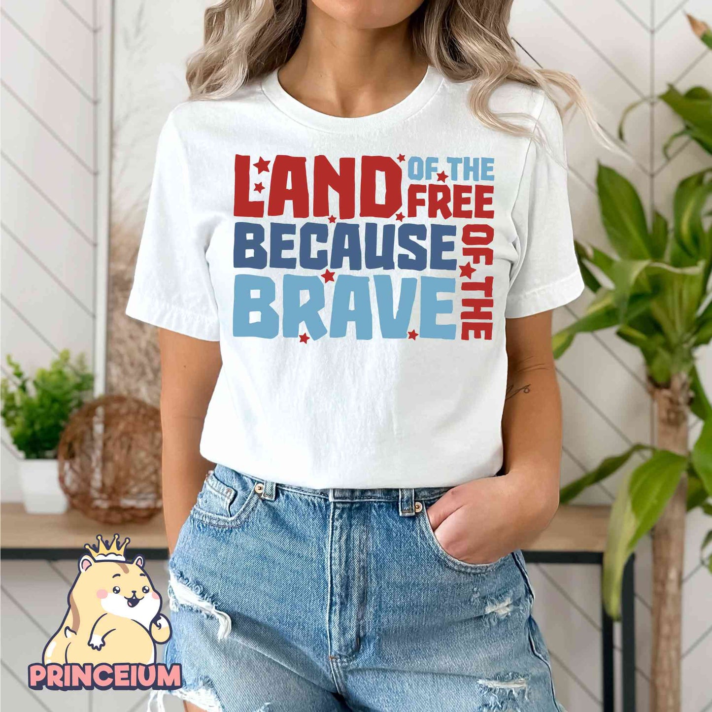 Land of the Free Because of The Brave, Patriotic Shirt Png, Fourth of July, America Flag Png, Memorial Day Sublimation