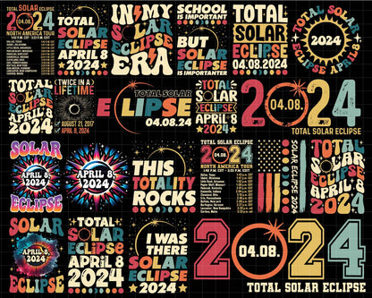 Solar Eclipse 20+ Bundle Png, Solar Eclipse Png, April 8th 2024