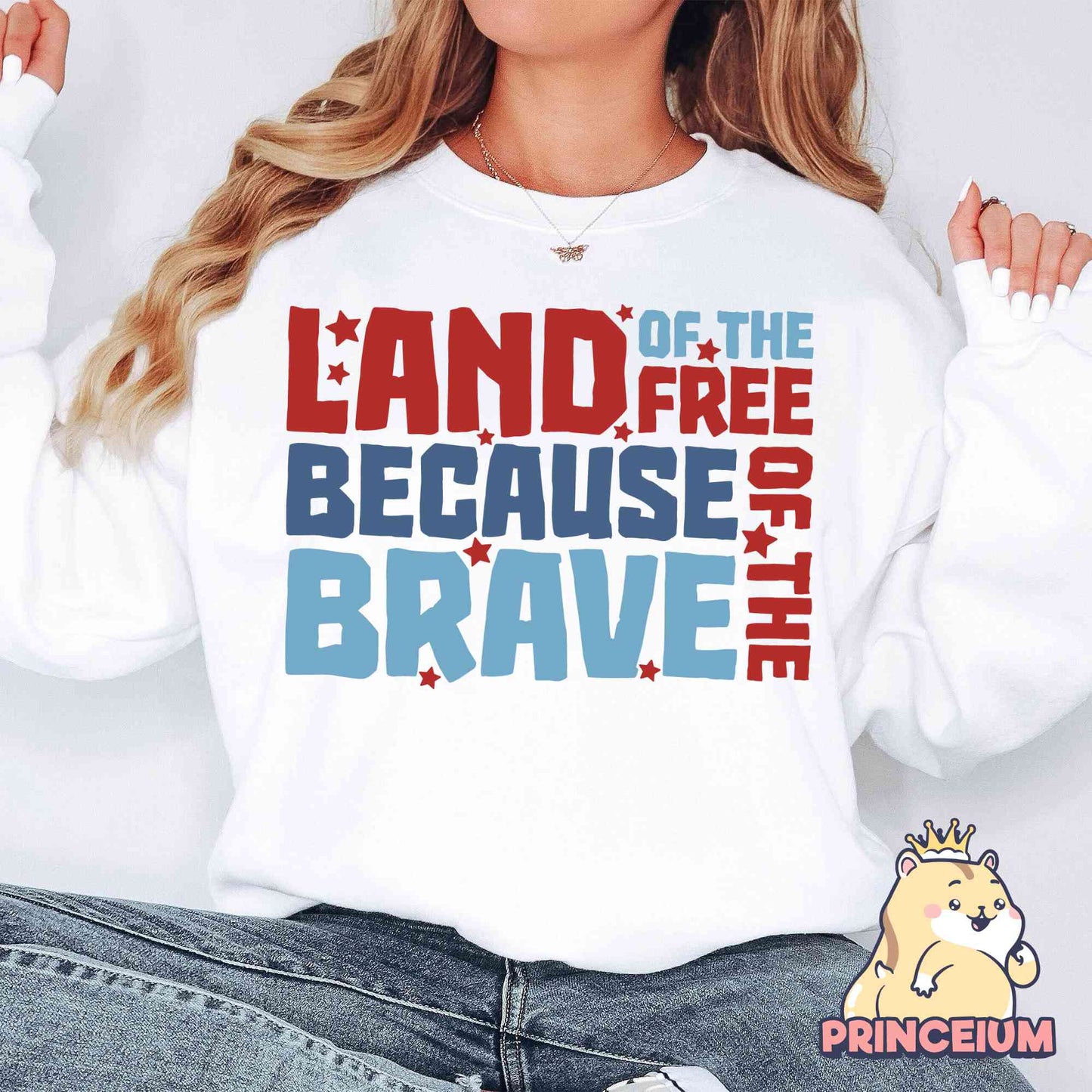 Land of the Free Because of The Brave, Patriotic Shirt Png, Fourth of July, America Flag Png, Memorial Day Sublimation