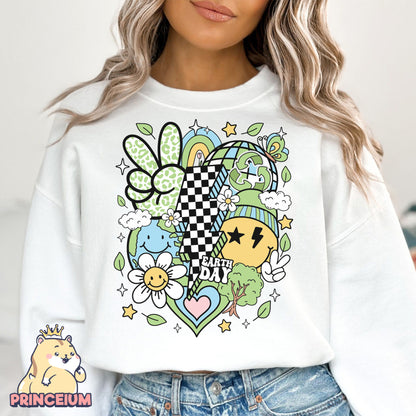 Retro Earth Day Png, Earth Day Png, Earth Sublimation, Save Planet Png, Climate Change Png