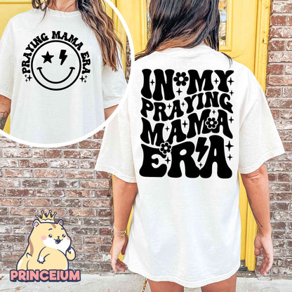 In My Praying Mama Era Bundle, In My Mama Era Shirt Png, Praying Mama Png, Retro Wavy Design, Christian Mom, Easter Mom Gift for New Mom