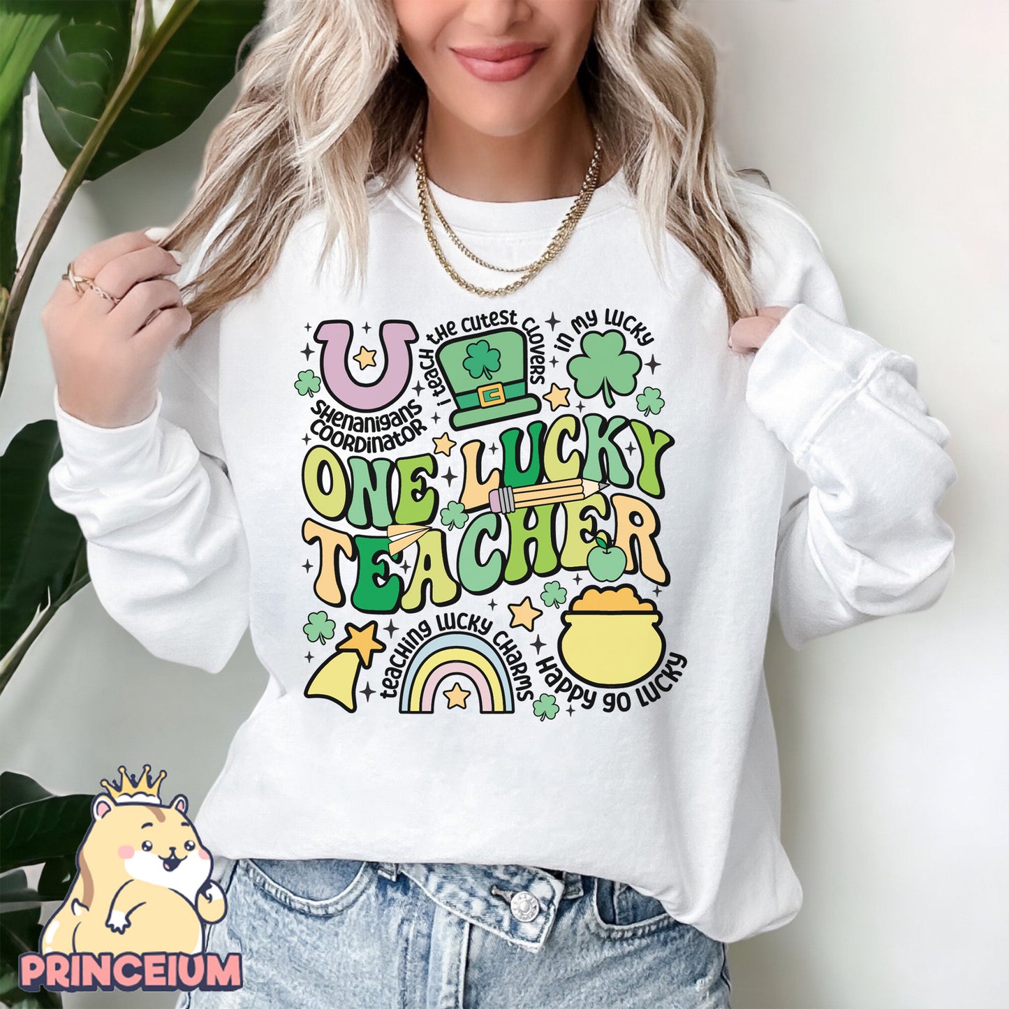 One Lucky Teacher Png, St Patrick Day Png, Lucky Charm Png, Shamrock Shirt Png, St Patty’s Day Png, Lucky Shamrock Digital Download Files