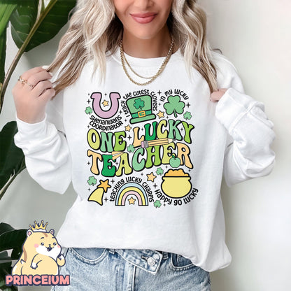 One Lucky Teacher Png, St Patrick Day Png, Lucky Charm Png, Shamrock Shirt Png, St Patty’s Day Png, Lucky Shamrock Digital Download Files