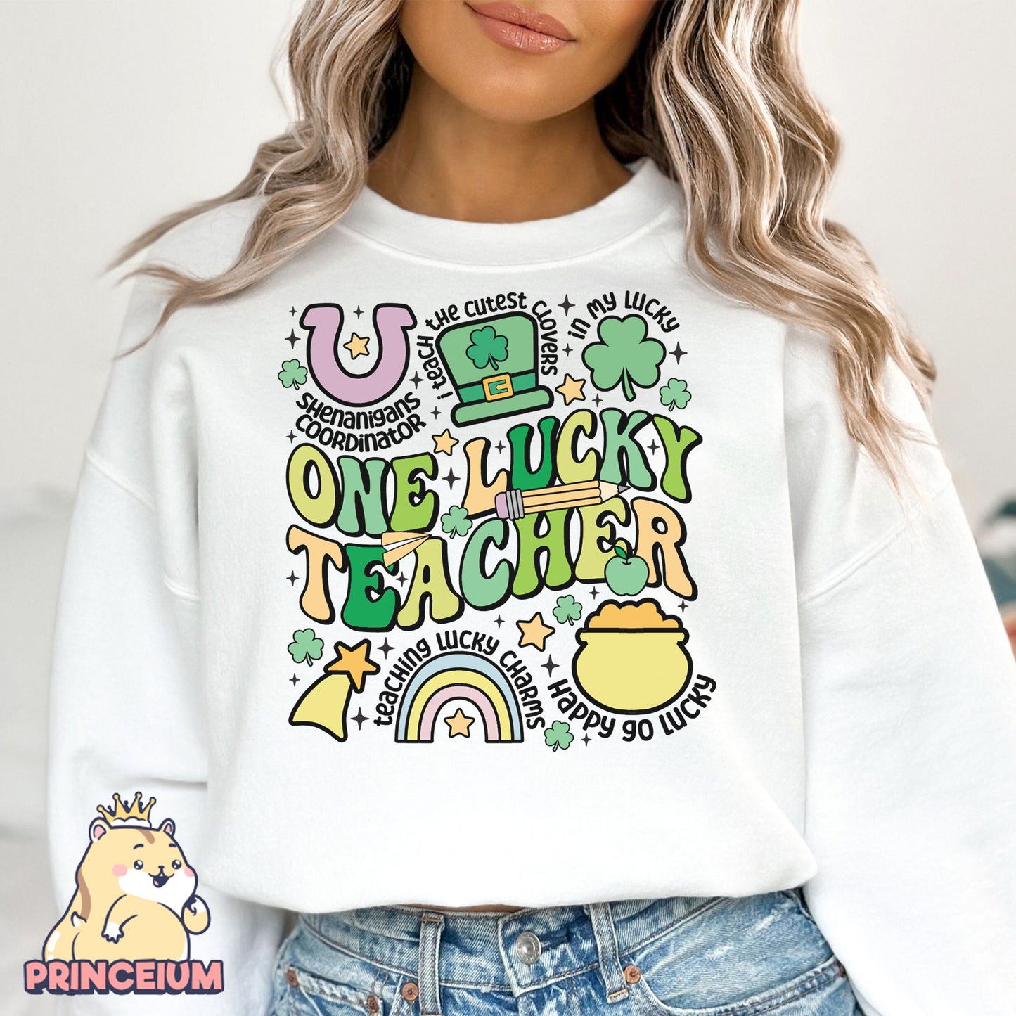 One Lucky Teacher Png, St Patrick Day Png, Lucky Charm Png, Shamrock Shirt Png, St Patty’s Day Png, Lucky Shamrock Digital Download Files