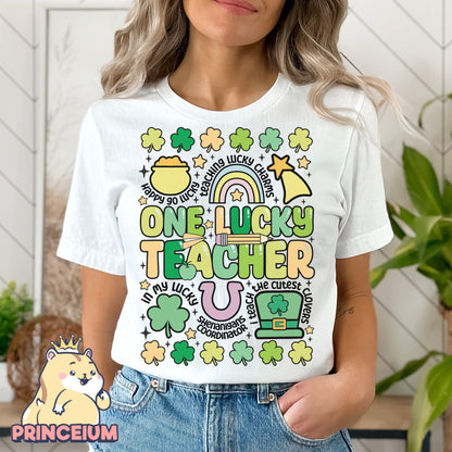 One Lucky Teacher Png, St Patrick Day Png, Lucky Charm Png, Shamrock Shirt Png, St Patty’s Day Png, Lucky Shamrock Digital Download Files