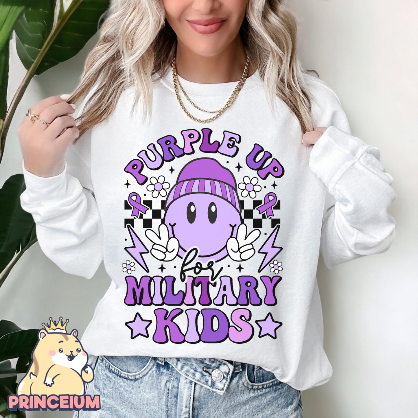 Purple Up for Military Kids Png, Month of the Miliary Child Png, Military Kids, Military Child Awareness