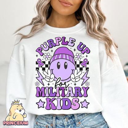 Purple Up for Military Kids Png, Month of the Miliary Child Png, Military Kids, Military Child Awareness