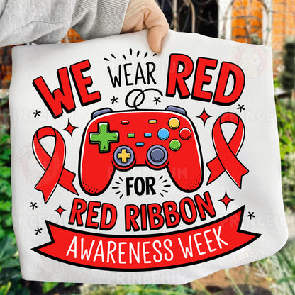 Red Ribbon Week Bundle Png, In October We Wear, Red Ribbon Week Png, Drug-Free, Anti-Drug Svg, Red ribbon Week, Sublimation Designs, Digital
