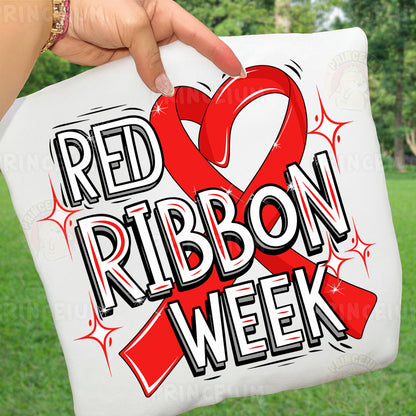 Red Ribbon Week Bundle Png, In October We Wear, Red Ribbon Week Png, Drug-Free, Anti-Drug Svg, Red ribbon Week, Sublimation Designs, Digital