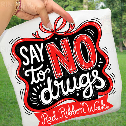 Red Ribbon Week Bundle Png, In October We Wear, Red Ribbon Week Png, Drug-Free, Anti-Drug Svg, Red ribbon Week, Sublimation Designs, Digital