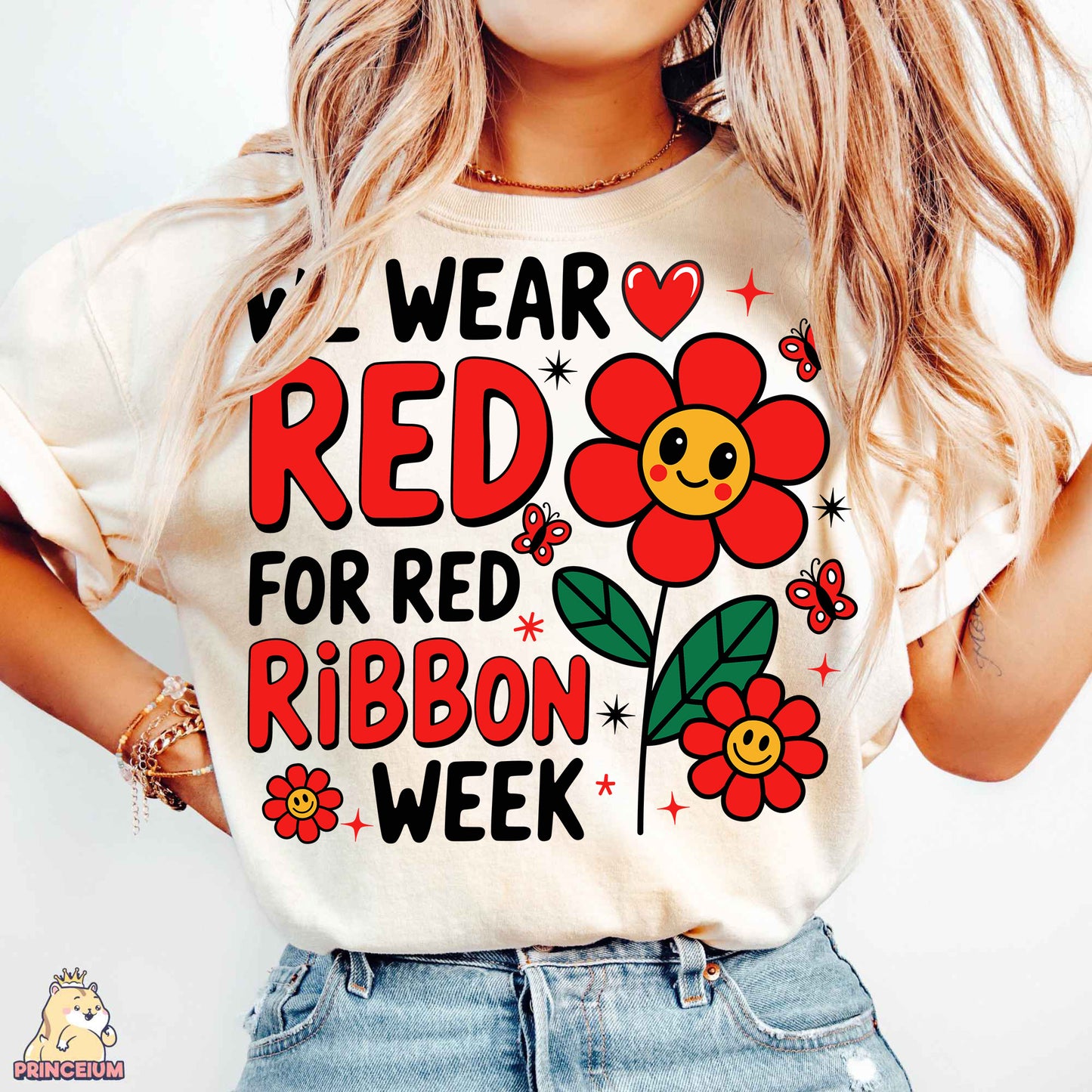 Red Ribbon Week Bundle Png, In October We Wear, Red Ribbon Week Png, Drug-Free, Anti-Drug Svg, Red ribbon Week, Sublimation Designs, Digital