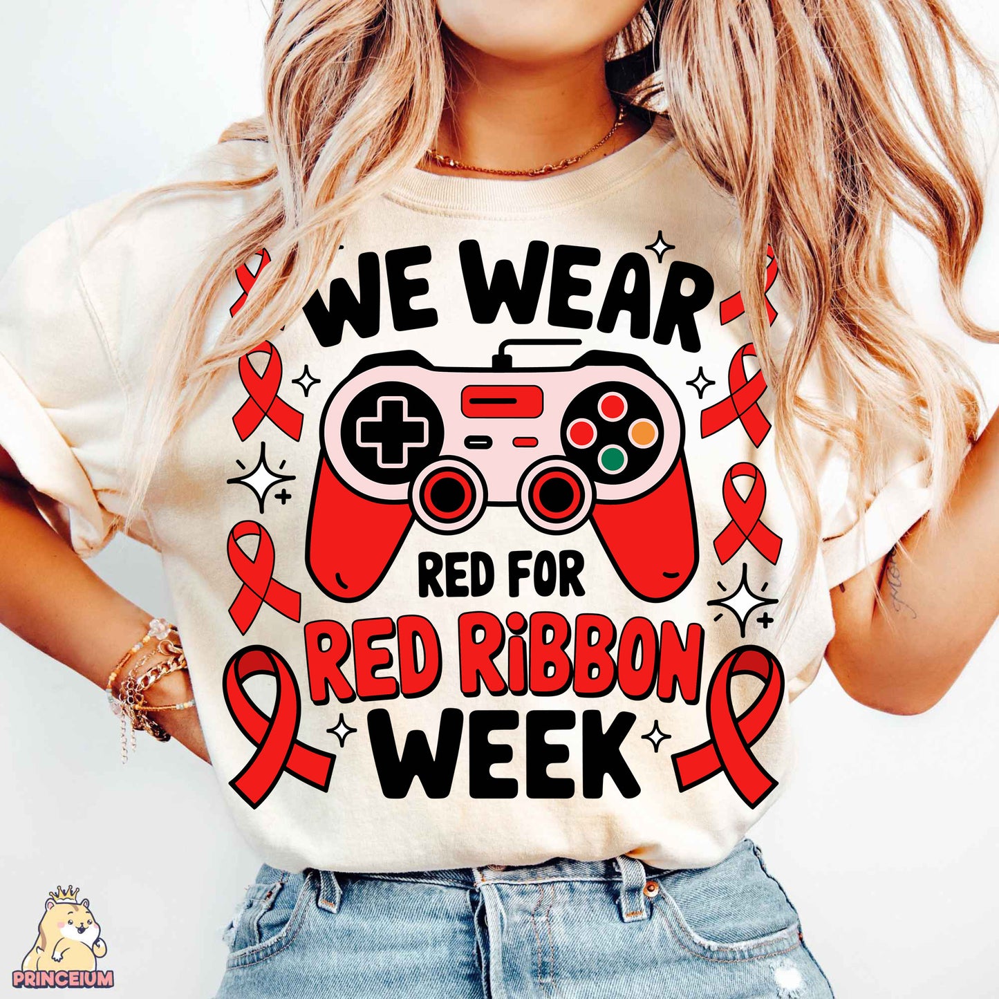 Red Ribbon Week Bundle Png, In October We Wear, Red Ribbon Week Png, Drug-Free, Anti-Drug Svg, Red ribbon Week, Sublimation Designs, Digital