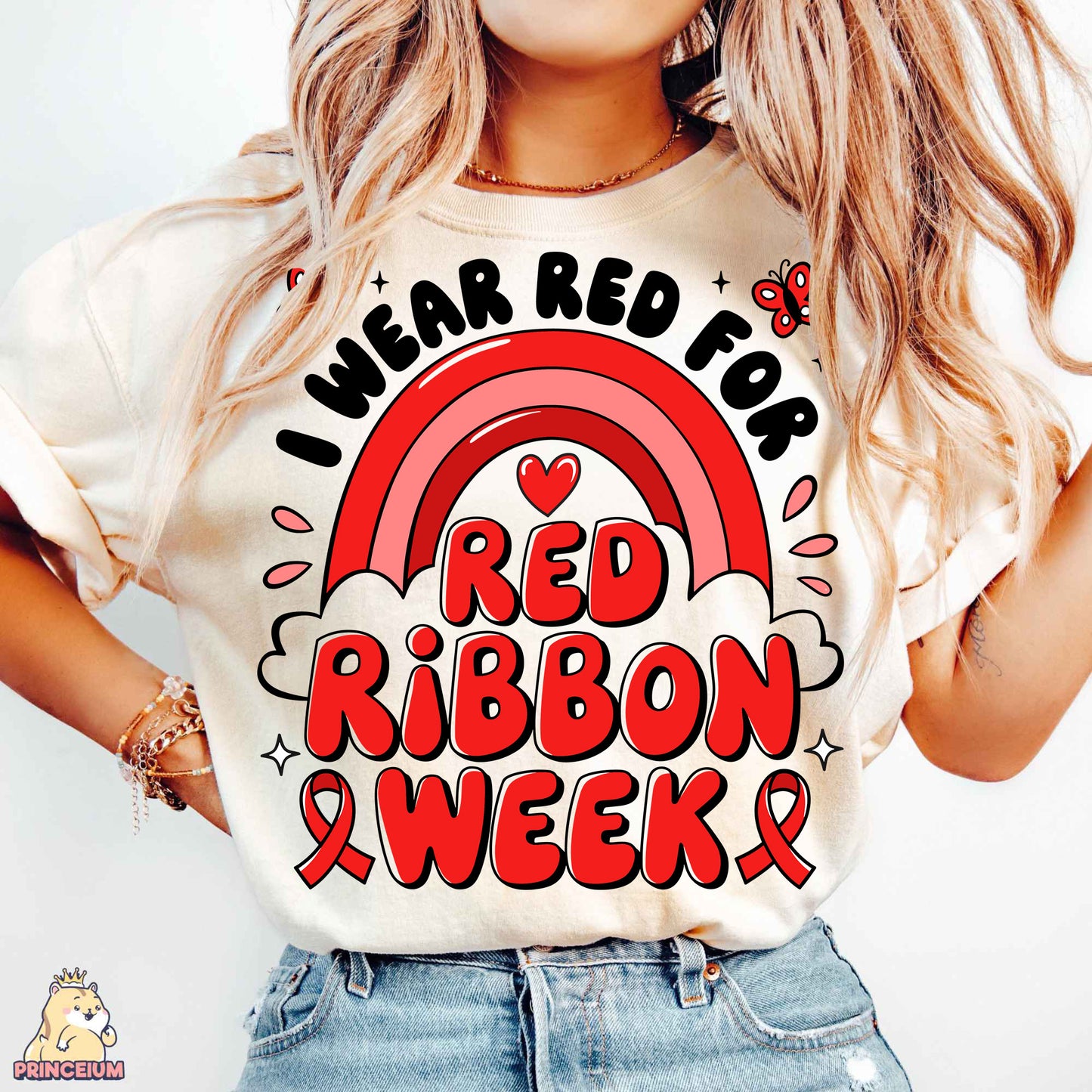 Red Ribbon Week Bundle Png, In October We Wear, Red Ribbon Week Png, Drug-Free, Anti-Drug Svg, Red ribbon Week, Sublimation Designs, Digital