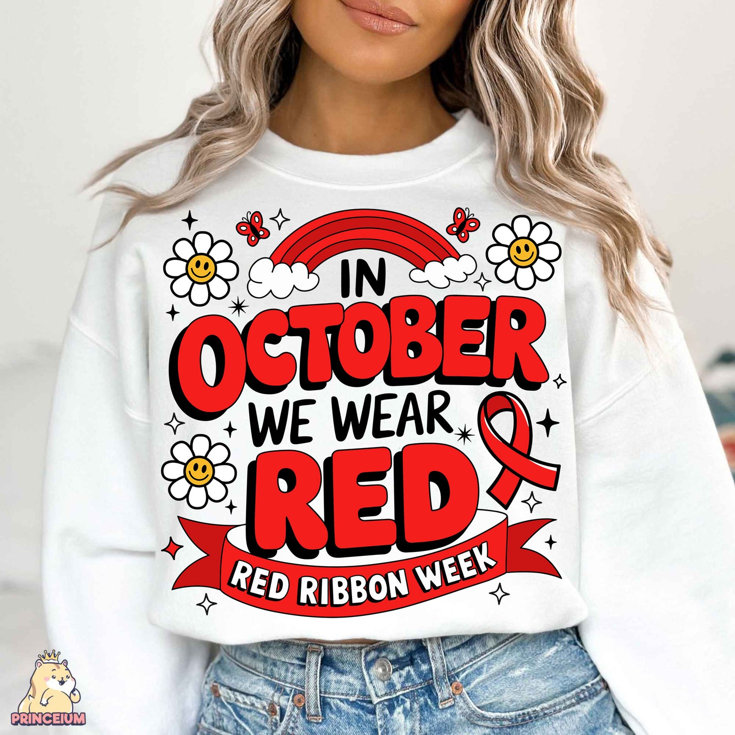 Red Ribbon Week Bundle Png, In October We Wear, Red Ribbon Week Png, Drug-Free, Anti-Drug Svg, Red ribbon Week, Sublimation Designs, Digital