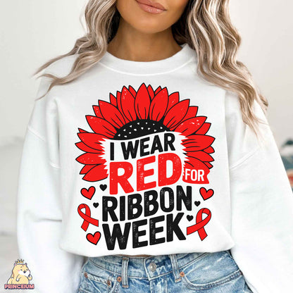 Red Ribbon Week Bundle Png, In October We Wear, Red Ribbon Week Png, Drug-Free, Anti-Drug Svg, Red ribbon Week, Sublimation Designs, Digital