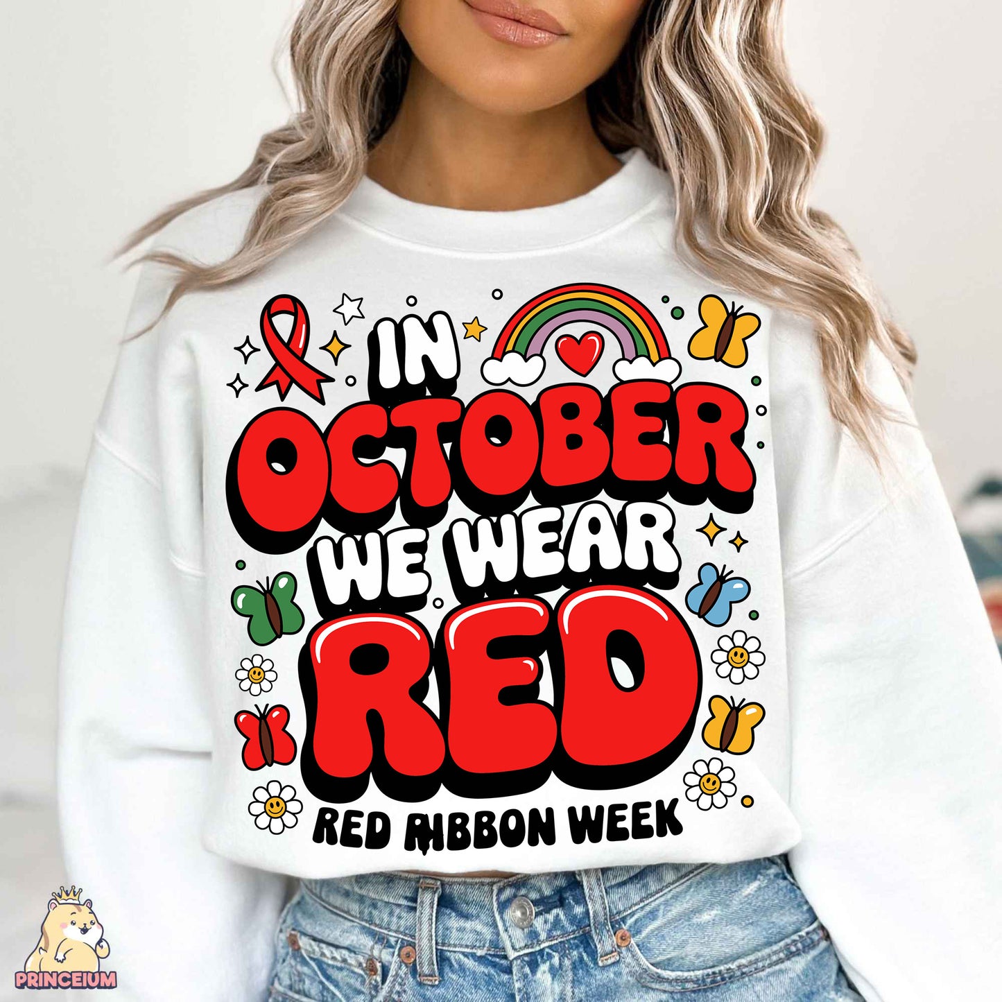 Red Ribbon Week Bundle Png, In October We Wear, Red Ribbon Week Png, Drug-Free, Anti-Drug Svg, Red ribbon Week, Sublimation Designs, Digital