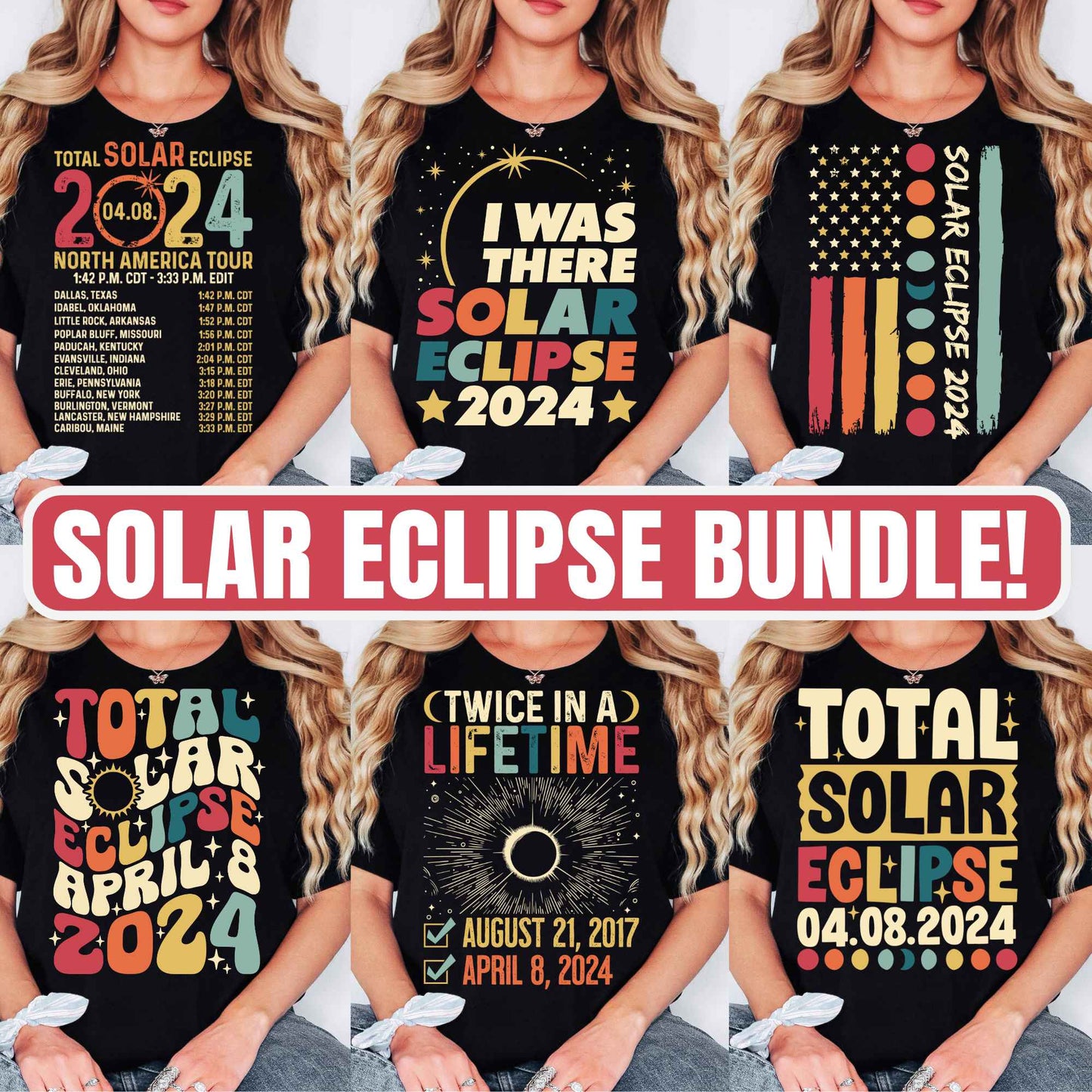 Solar Eclipse 6+ Bundle Png, Solar Eclipse Png, April 8th 2024