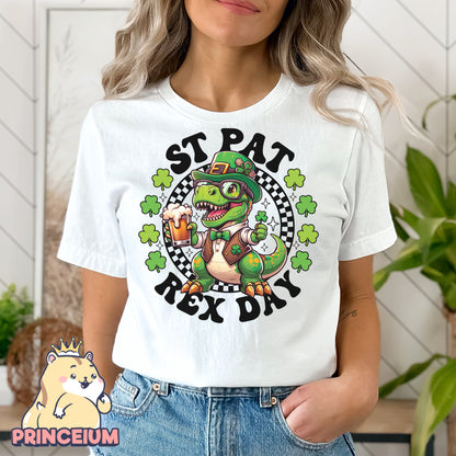 St Patrick Rex Png, Happy St Pat-Rex Day, St Patricks Day Png, Kids Sublimation png, Clover Png, Digital Download Files