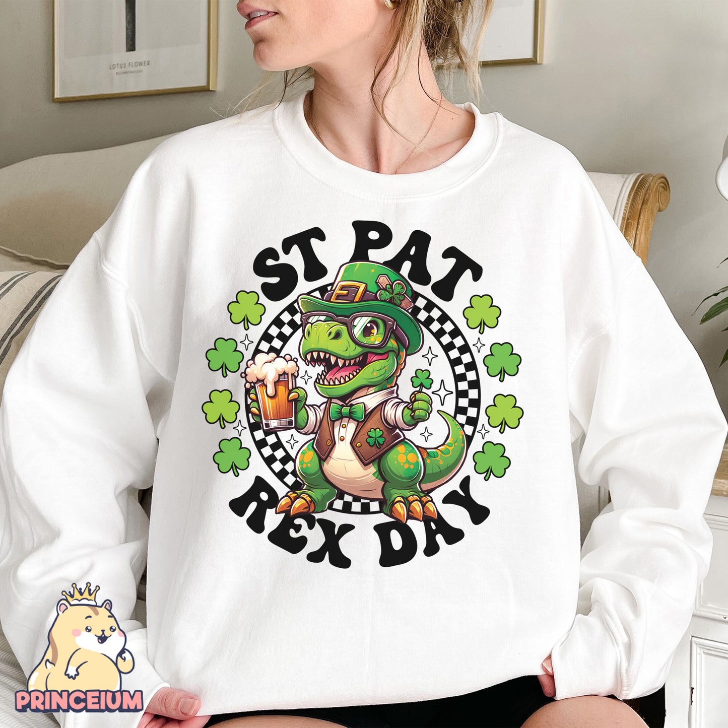 St Patrick Rex Png, Happy St Pat-Rex Day, St Patricks Day Png, Kids Sublimation png, Clover Png, Digital Download Files