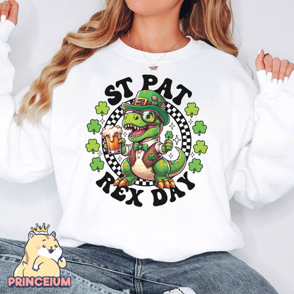 St Patrick Rex Png, Happy St Pat-Rex Day, St Patricks Day Png, Kids Sublimation png, Clover Png, Digital Download Files