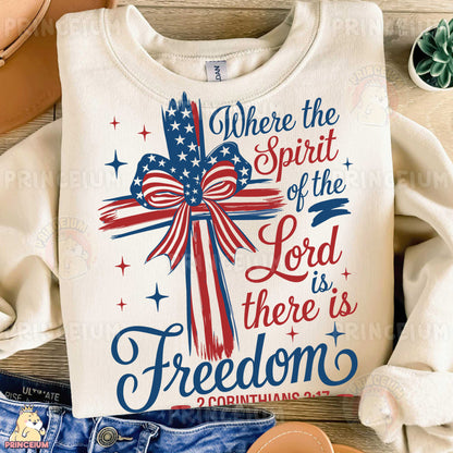 a t - shirt that says where the spirit of the lord is, there is