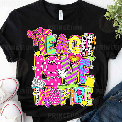 a t - shirt that says peace love inspire