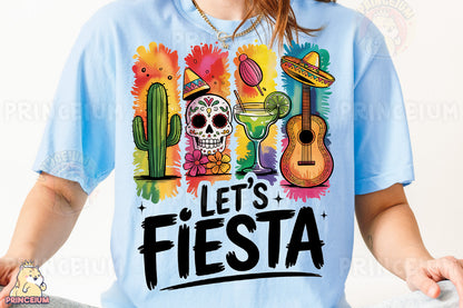 a woman wearing a t - shirt with a mexican theme