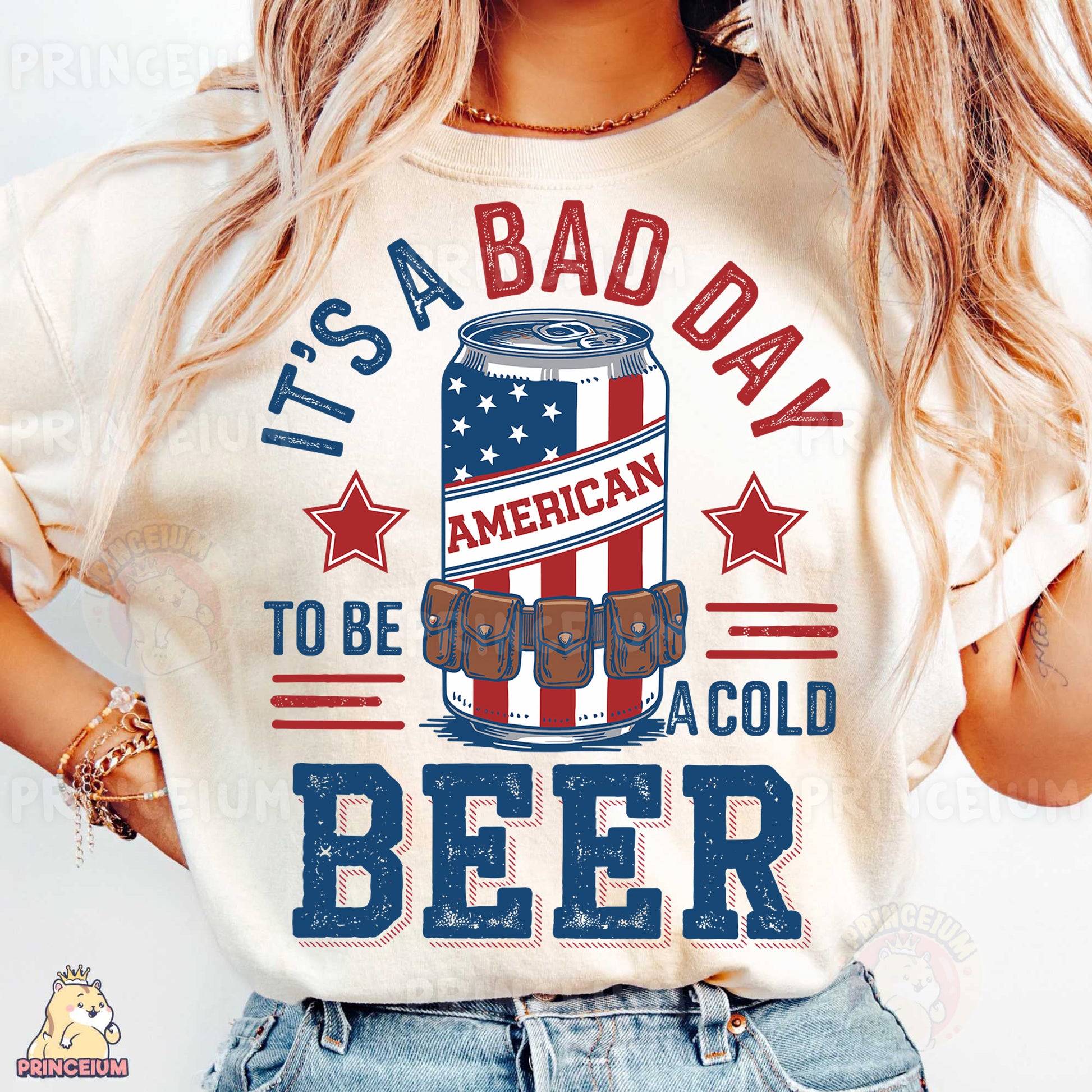 a woman wearing a t - shirt that says it's a bad day to