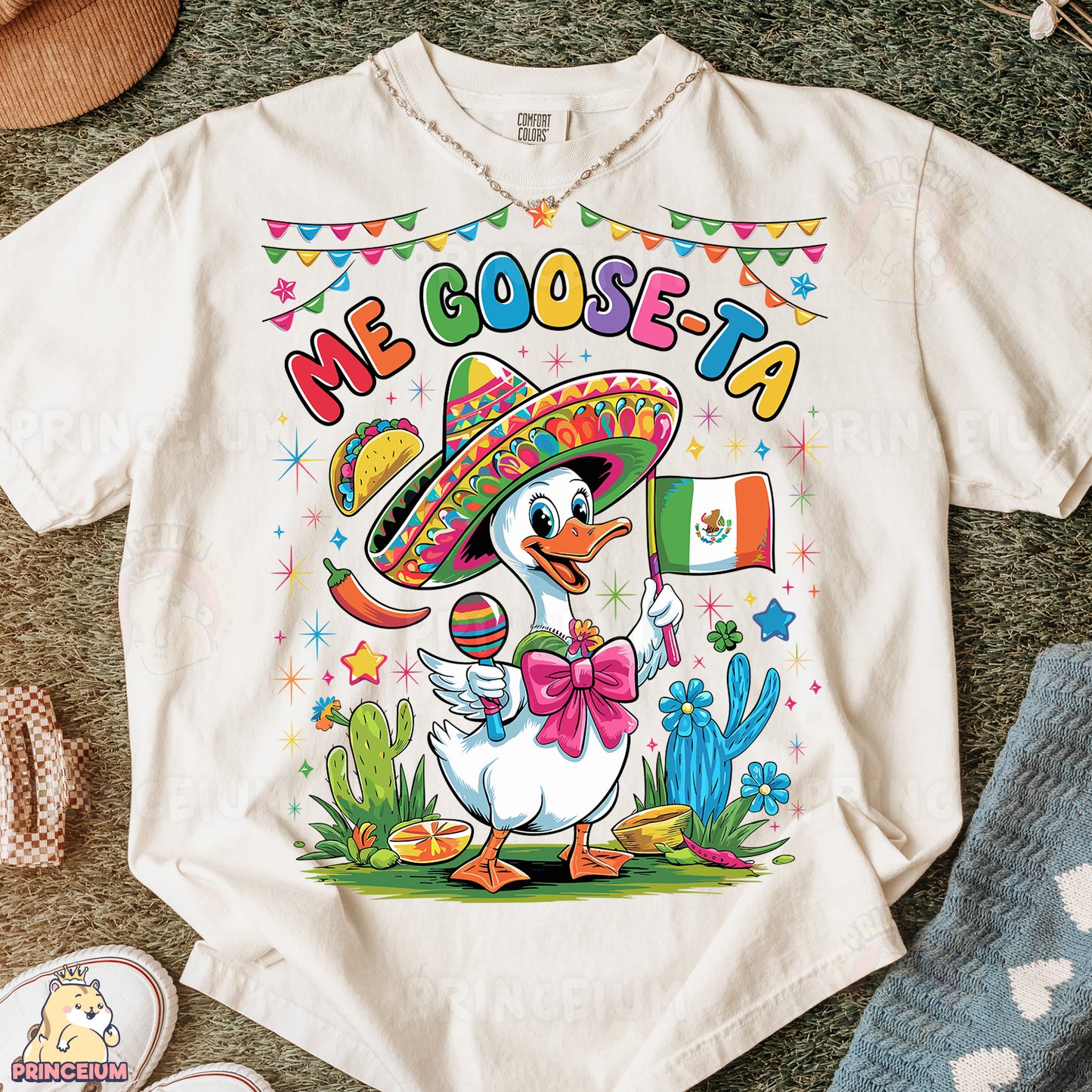 a t - shirt with a duck wearing a sombrero