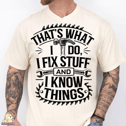 a man wearing a t - shirt that says, that's what i do