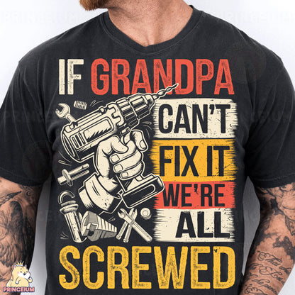 a man with a beard wearing a t - shirt that says if grandpa can '