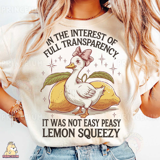 a woman wearing a t - shirt that says in the interest of full transpar