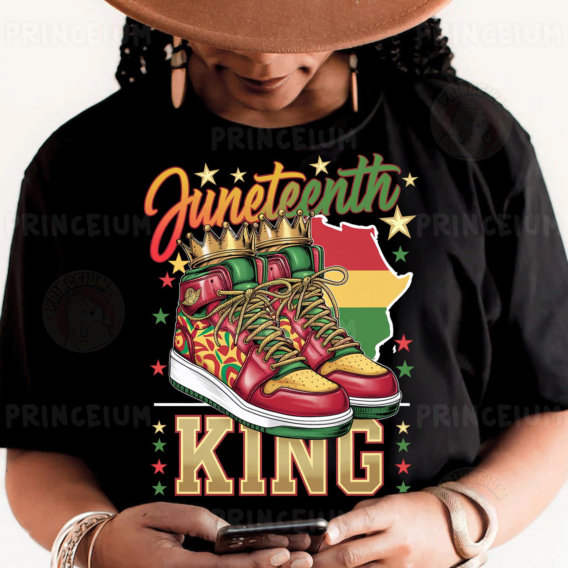 a person wearing a black shirt and a hat holding a cell phone