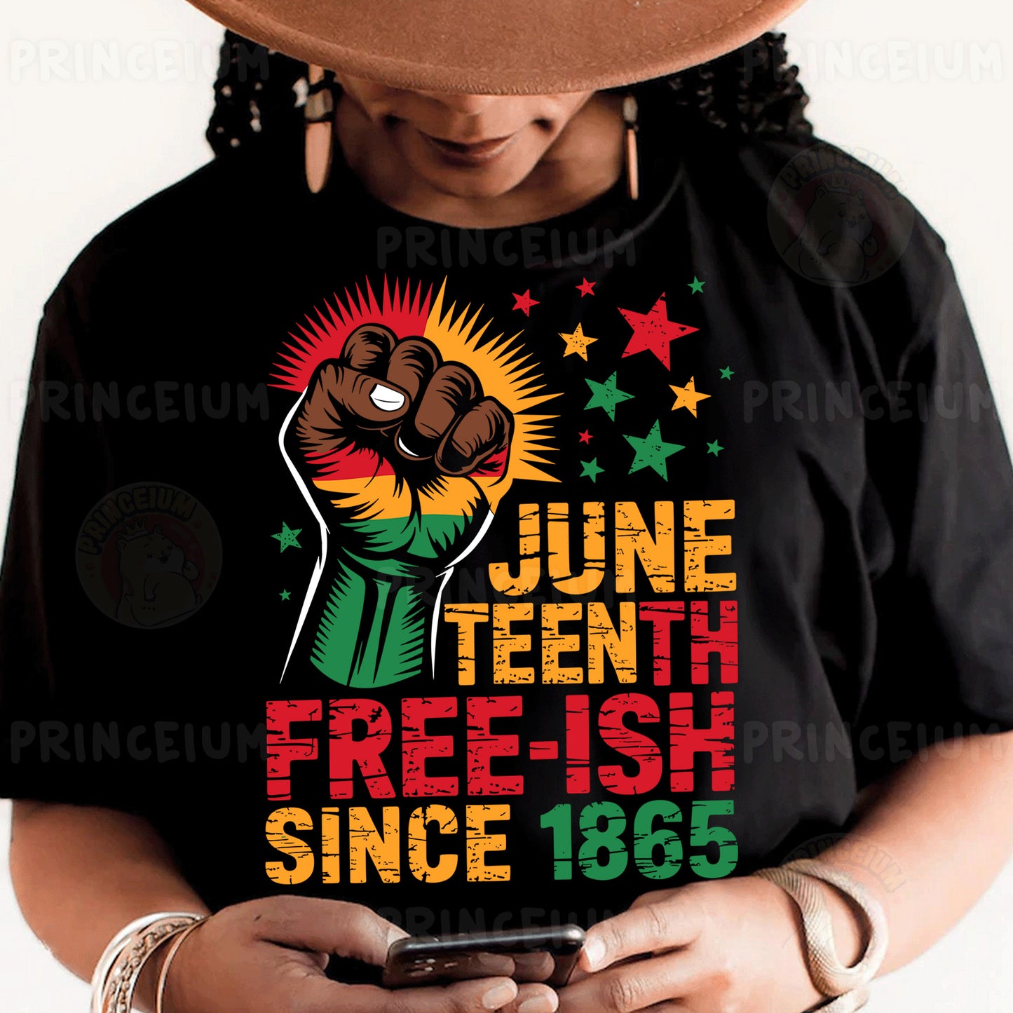 a person wearing a black shirt and a hat holding a cell phone
