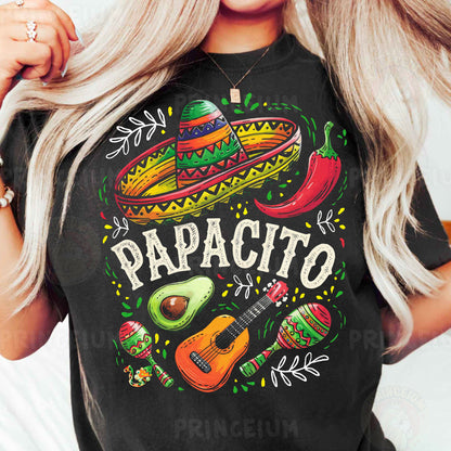 a woman wearing a black shirt with a mexican design