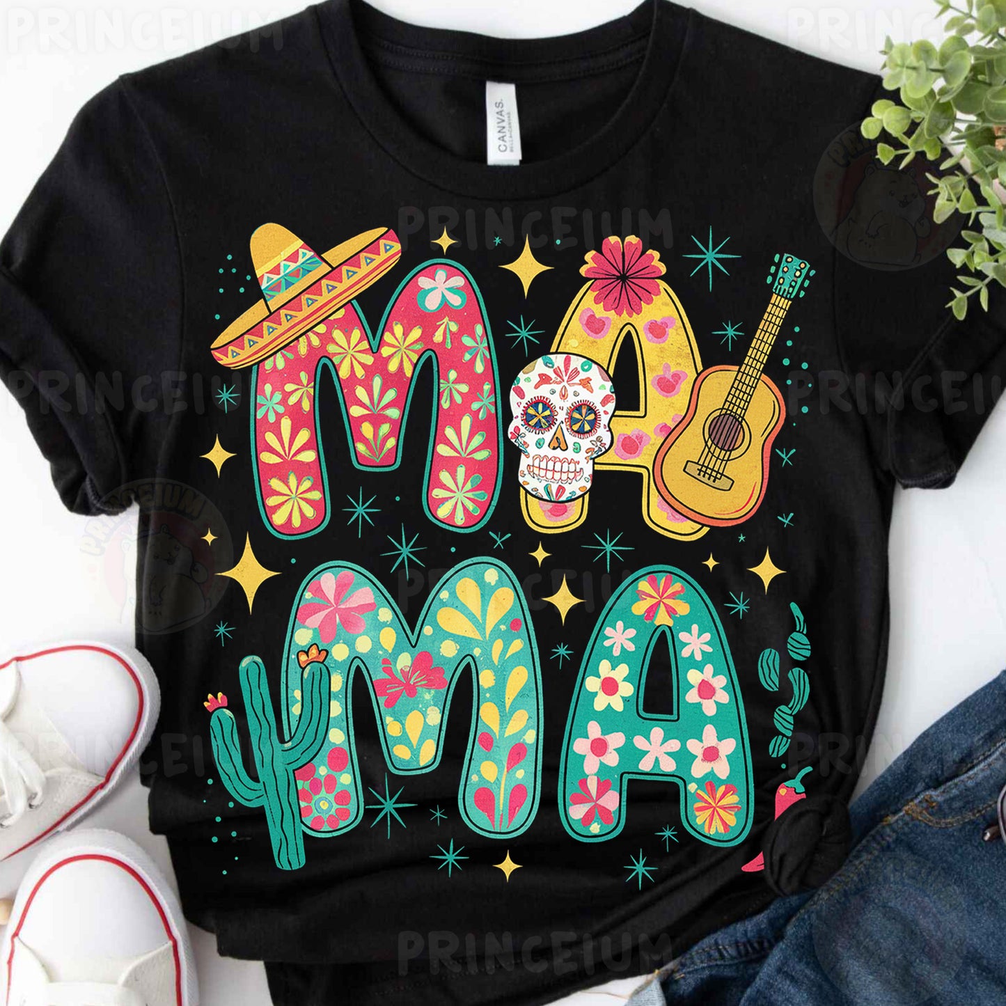 a t - shirt with a mexican design on it
