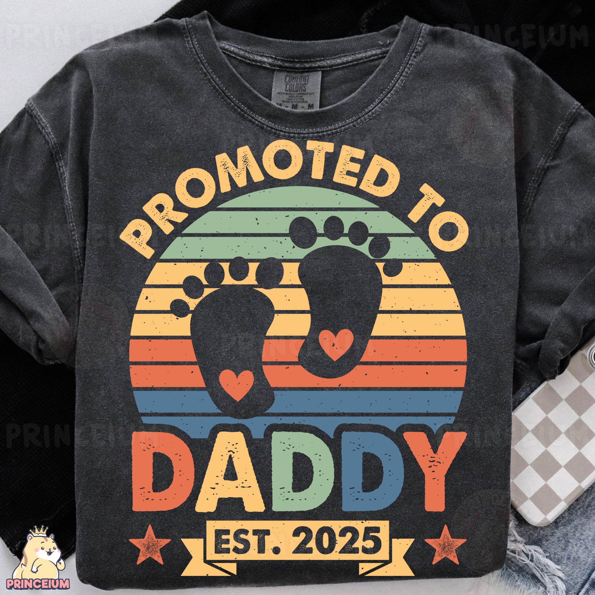 a t - shirt that says,'promote to daddy est 205 '