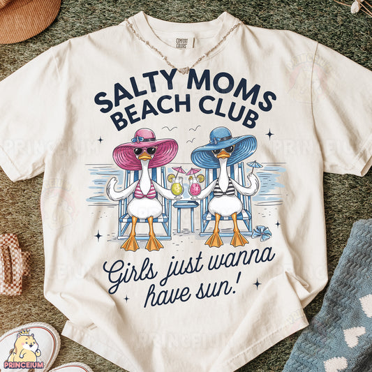 a t - shirt that says salty moms beach club