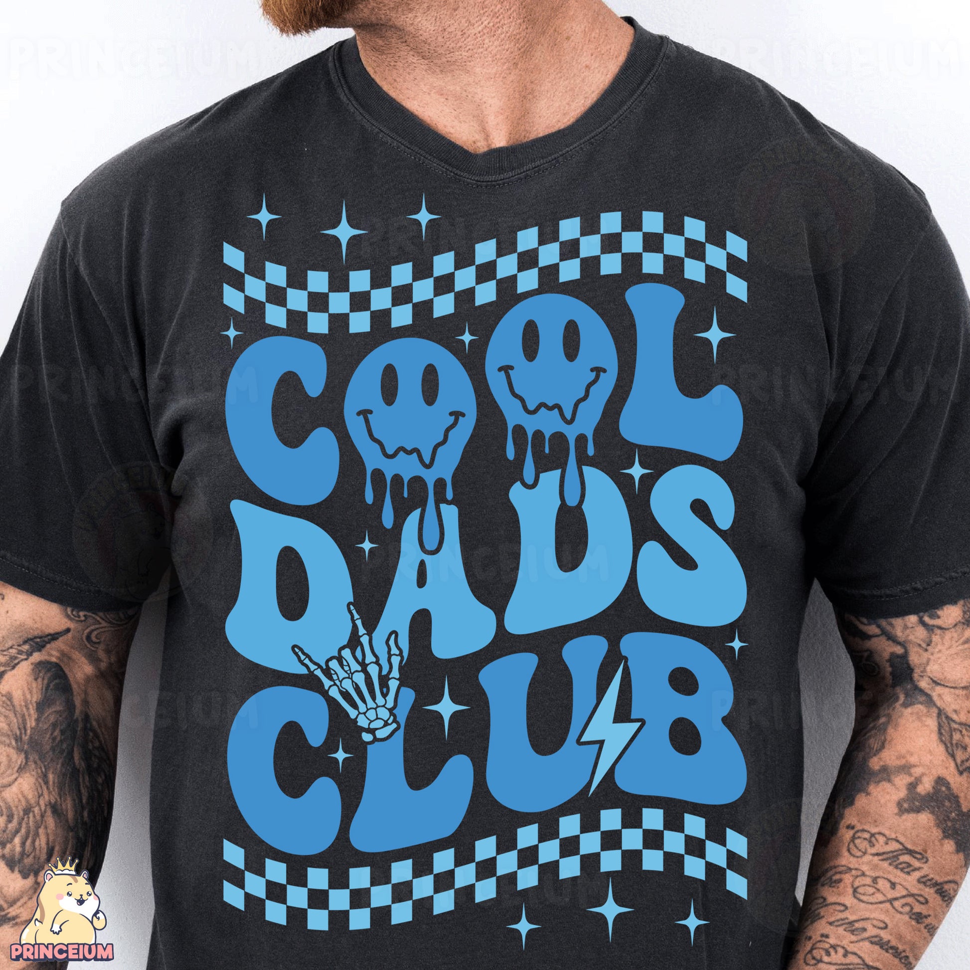 a man wearing a black t - shirt with the words cool buds club on it
