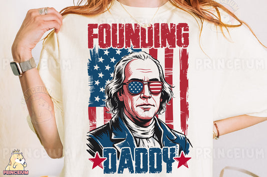 a woman wearing a t - shirt with a political image on it