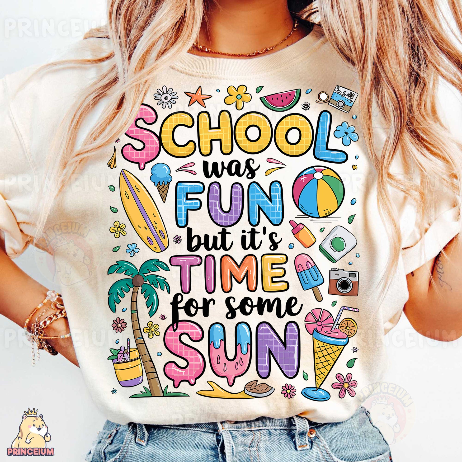 a woman wearing a t - shirt that says school was fun but it's