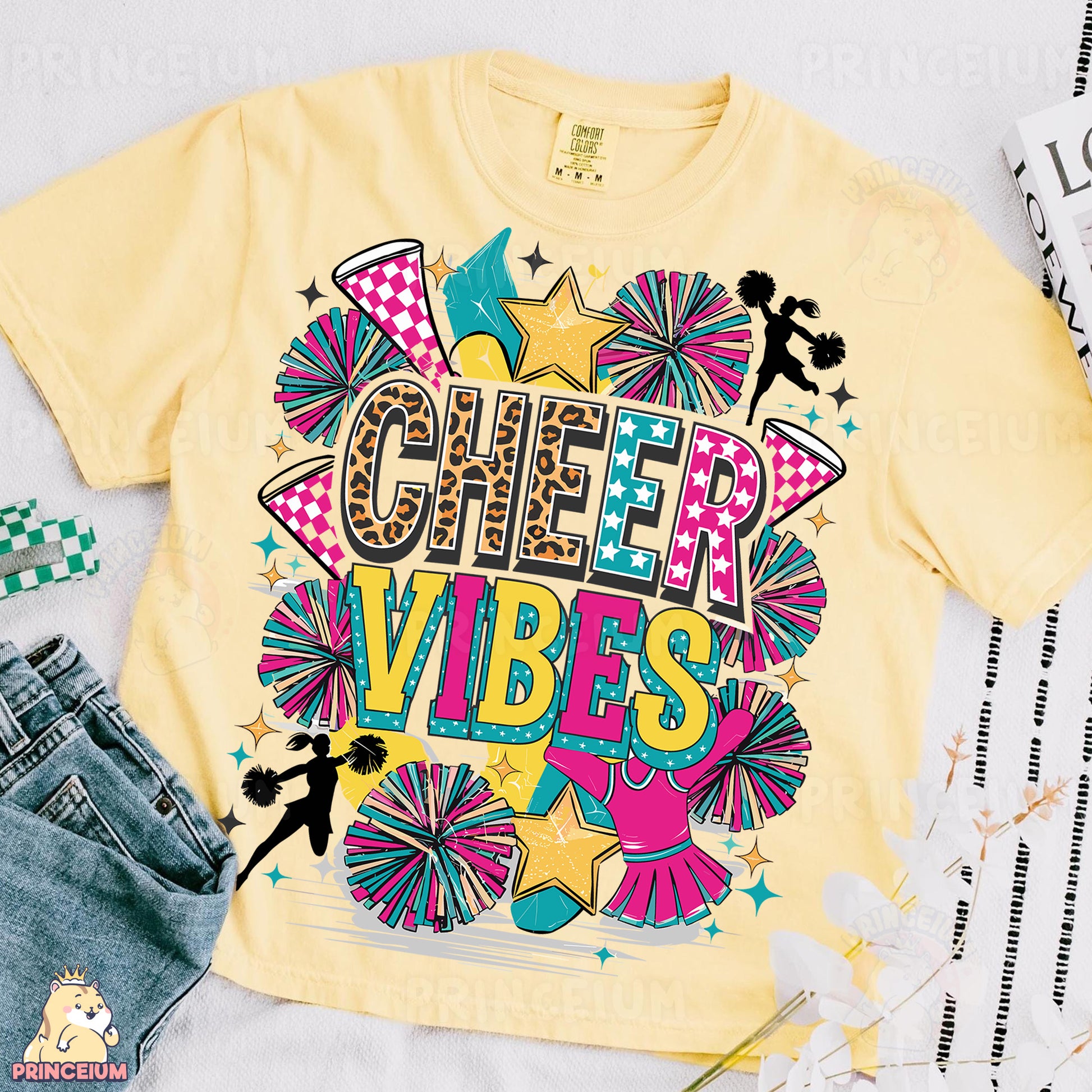 a t - shirt that says cheer vibes on it