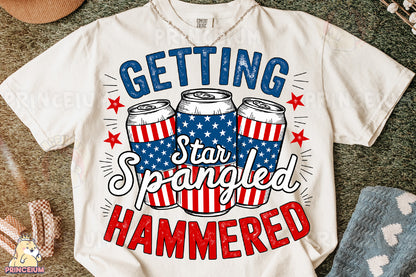 a white t - shirt with a patriotic design on it