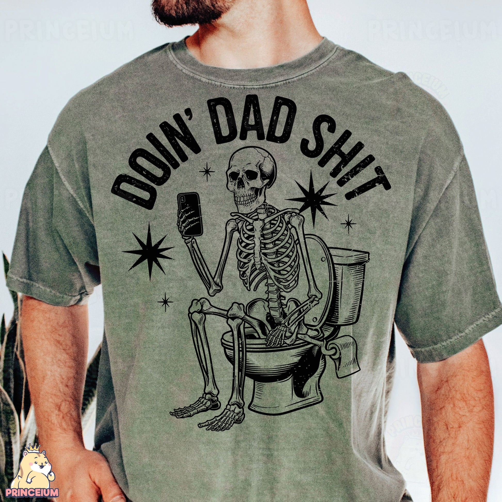 a man with a beard is sitting on a toilet